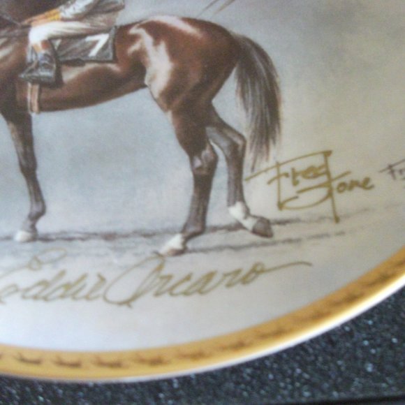 Fred Stone Gold Signature Edition Kelso Eddie Arcaro Up Collectors Plate - Picture 2 of 10